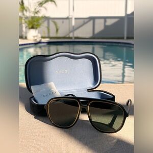 Gucci Black and Gold aviators